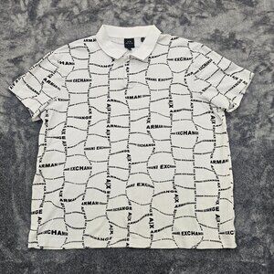 A/X Armani Exchange Polo Shirt Mens size XXL Logo all over print golfing Casual